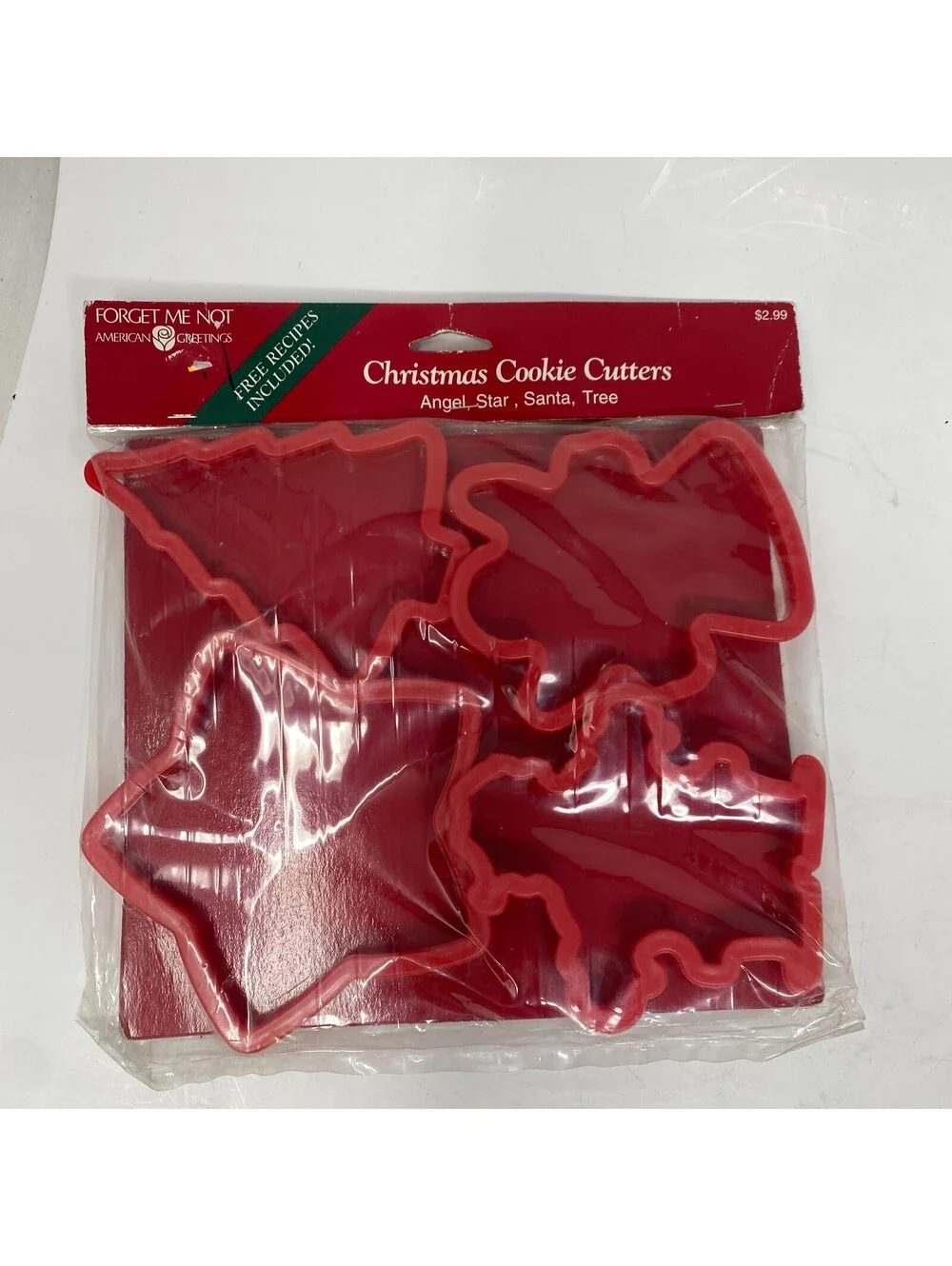 Vtg 1993 American Greetings Christmas Cookie Cutters Angel Star Santa Tree Set